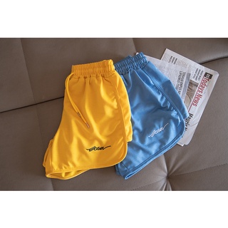 Quần short thêu lưng cao thể thao dành cho nữ Quần Cotton cỡ lớn giải trí mới