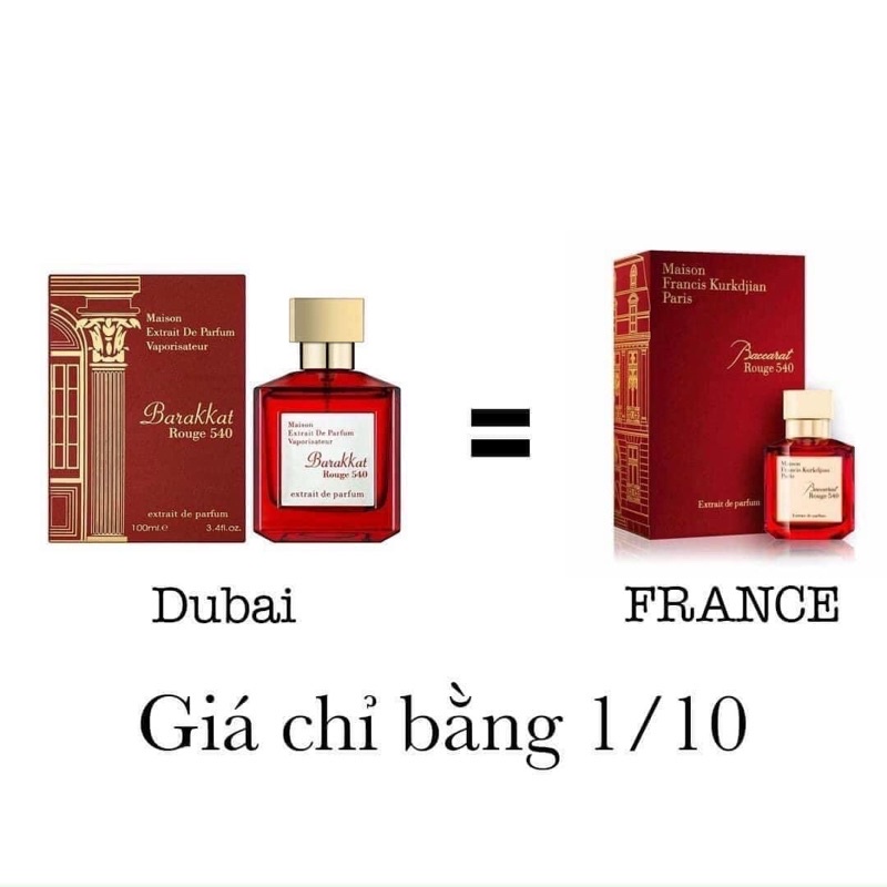 Nước Hoa Dubai Maison Vaporisateur Barakkat Rouge 540 Extrait De Parfum 100ml