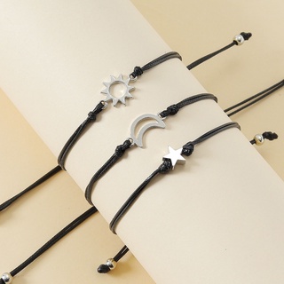 Creative Alloy for Sun Moon and Star Wax Rope Braided Friends Birthday Holid