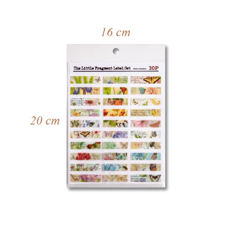Sticker vintage dán sổ dán mũ bảo hiểm trang trí cá nhân 2 tấm retro HD67-K56