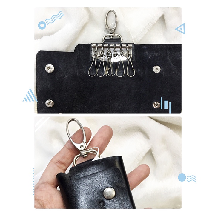 Ví chìa khóa GOAT Da Handmade M1145, Màu Xanh đen