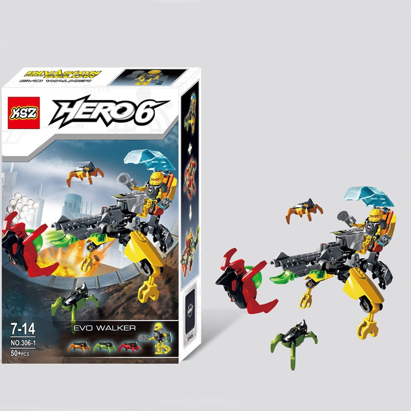 Mô hình Lắp ráp KSZ Hero Factory 6 306 Walker Giant Jaw Beast Attack ...