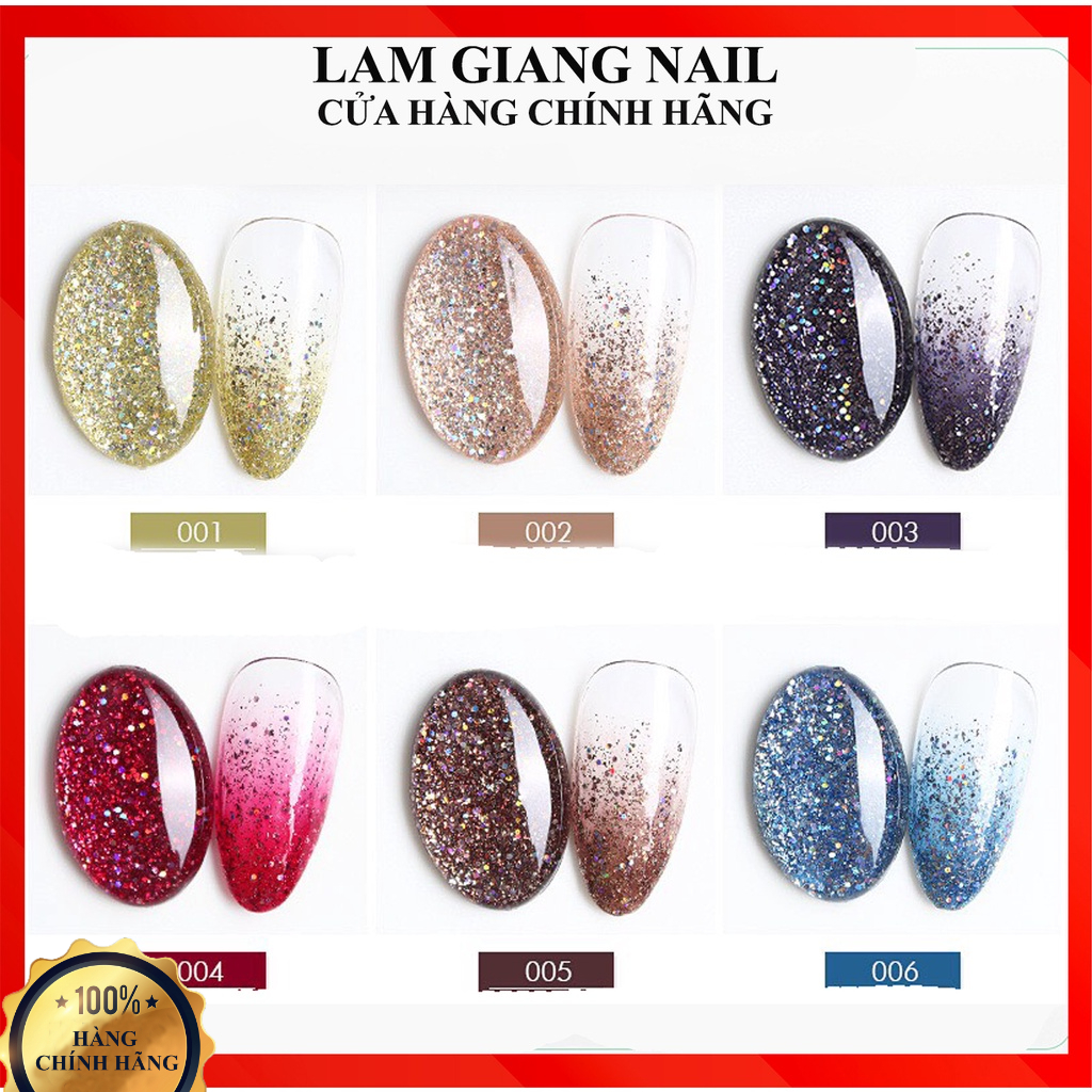 Sơn gel AS chọn lẻ 6 màu nhũ KC chai 15ml