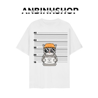 Áo Thun Nam Nữ Unisex Phông Trơn Form Đẹp Basic Tee Hình mèo tội phạm
