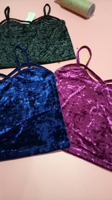 Áo nhung 2 dây croptop F21 vnxk