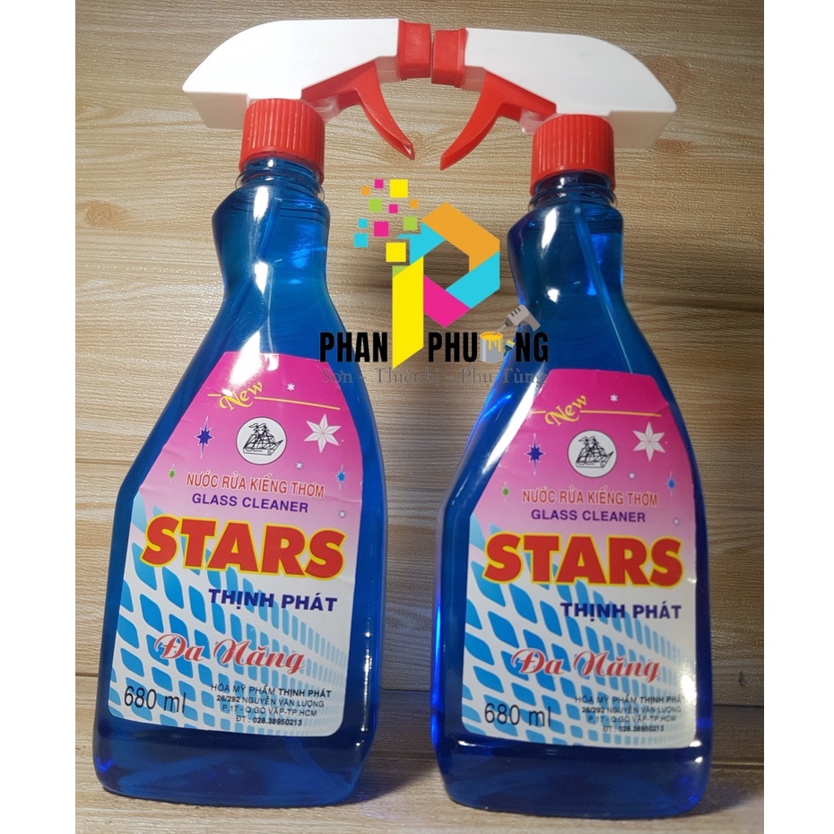CHAI XỊT NƯỚC LAU KÍNH / BÌNH NƯỚC RỬA KIẾNG THƠM STARS 680ML