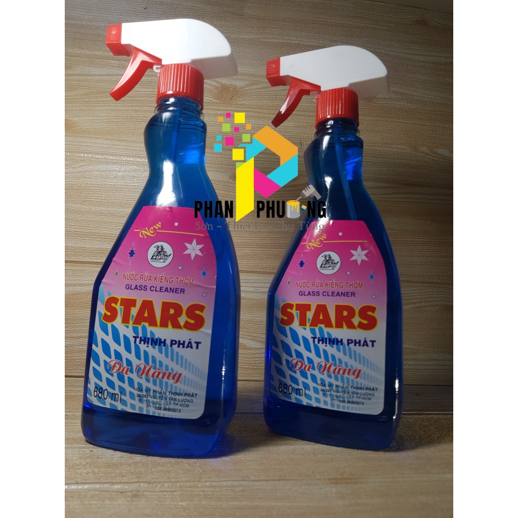 CHAI XỊT NƯỚC LAU KÍNH / BÌNH NƯỚC RỬA KIẾNG THƠM STARS 680ML