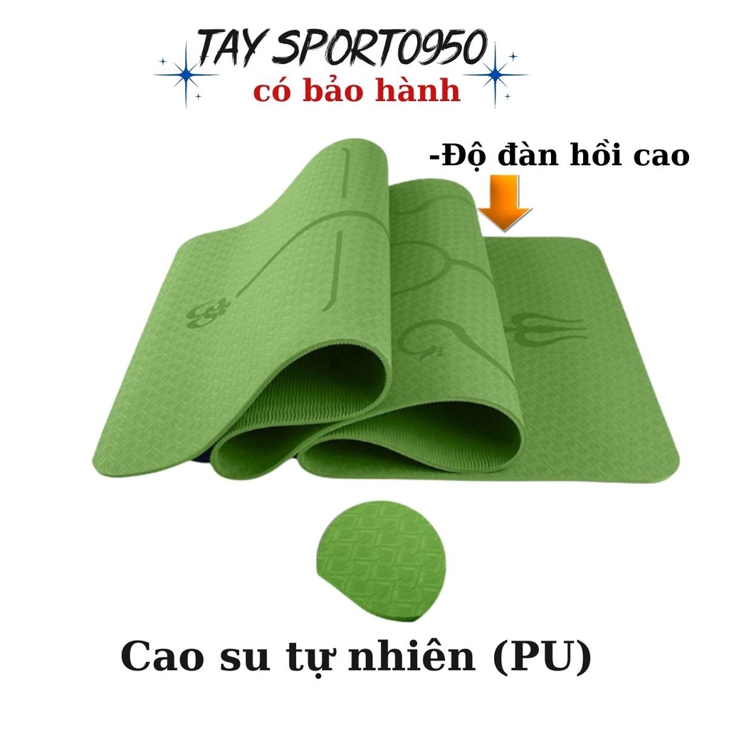 Thảm Tập YOGA Định Tuyến 8MM [ TẶNG TÚI ] Chuẩn TPE 2 Lớp Cao Cấp Chống Trượt và Bám Sàn Tốt [Có Bảo Hành]