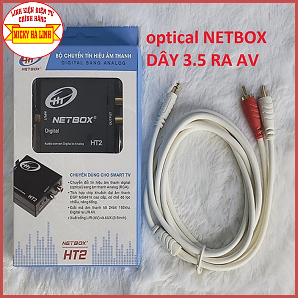Bộ OPTICAL Netbox-HT2 và Dây AV 3.5 ra AV/ Bộ chuyển đổi âm thanh và ...