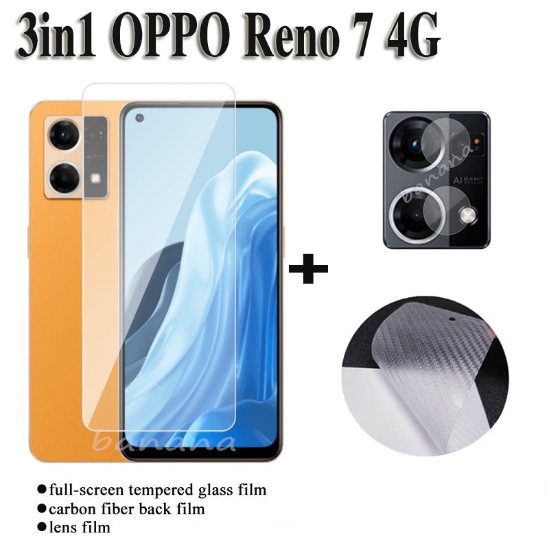 Kính cường lực OPPO A96 4G OPPO Reno 7 4G 5G Bảo vệ màn hình OPPO A95 A15 A15S A16 3in1 Full màn hình Ống kính máy ảnh