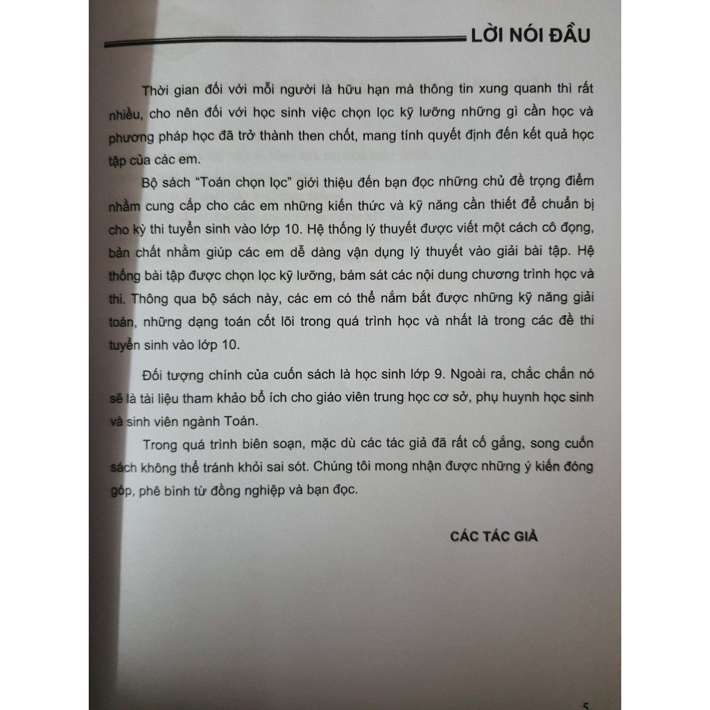 Ảnh Sách - Toán chọn lọc ôn thi vào lớp 10 2