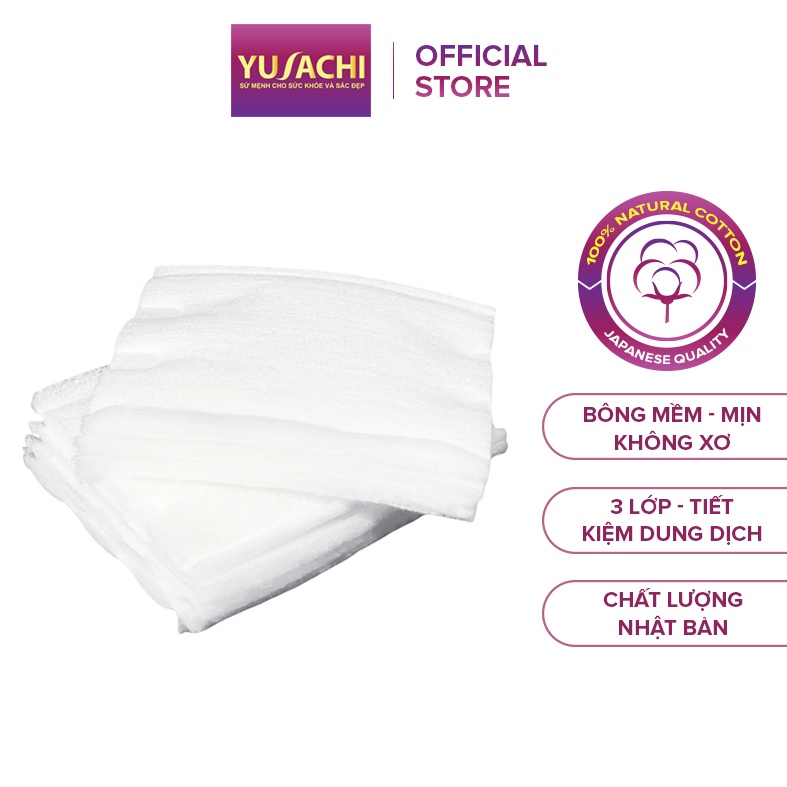 Ảnh Bông tẩy trang cao cấp Yusachi Suzuran 200 miếng 100% Cotton 4