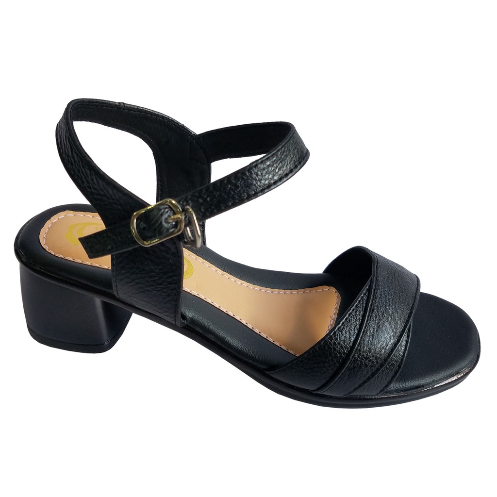 Giày Sandal Cao Gót Nữ Da Bò Thật BIGGBEN Cao 5 cm HKD539