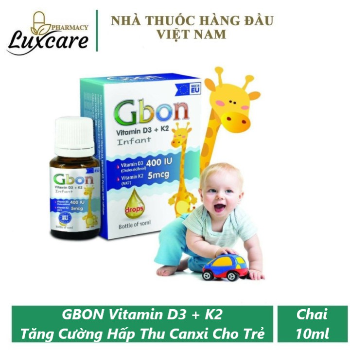 Gbon Vitamin D3 K2 Infant Drops Hỗ Trợ Tăng Cường Hấp Thu Canxi