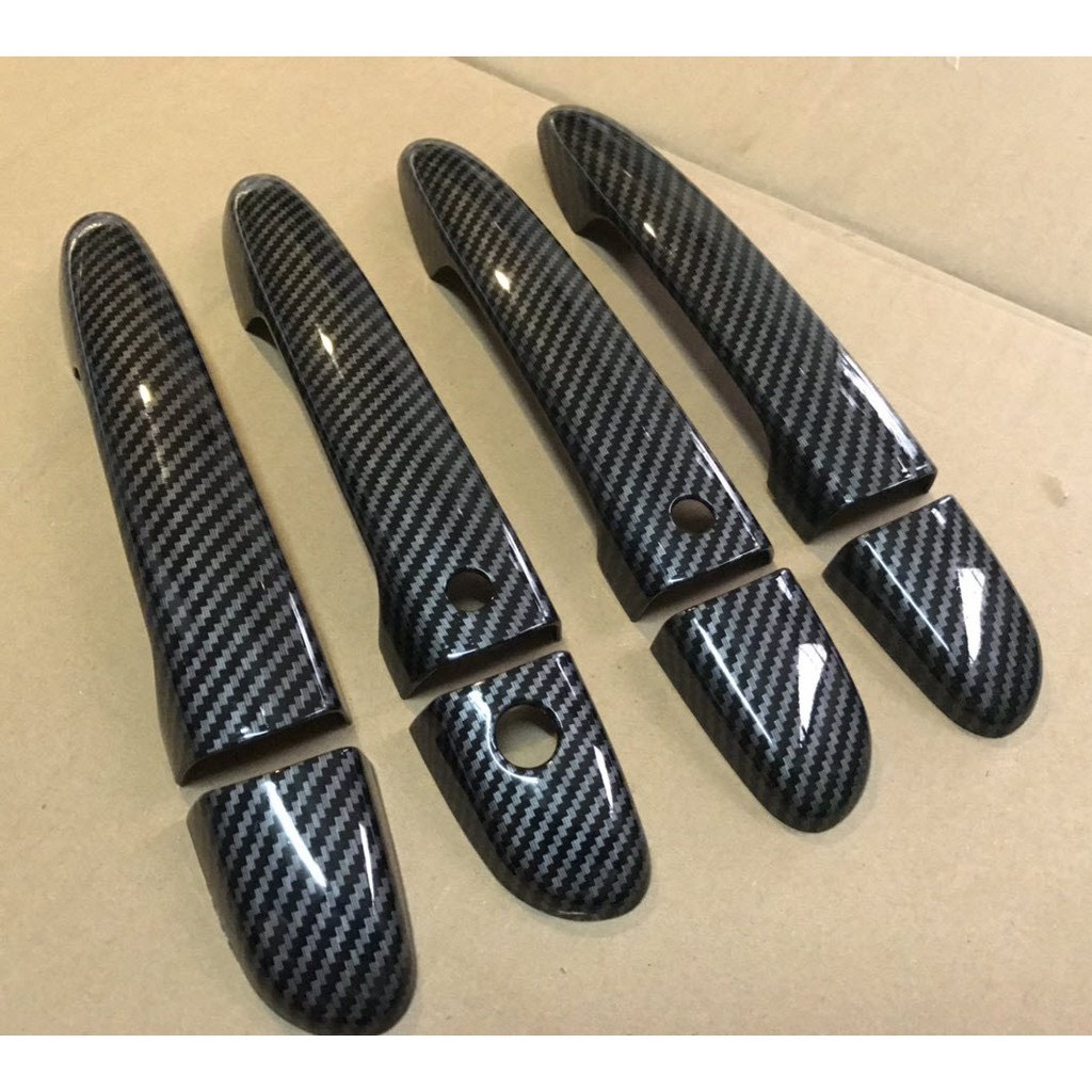 Ốp carbon tay nắm cửa, hõm cửa xe Mazda Cx5 2020-2022, Chất liệu Nhựa carbon ABS cao cấp