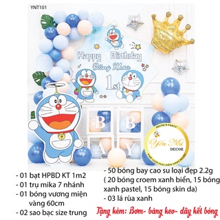 Set bóng trang trí sinh nhật cho bé trai, sét bóng sinh nhật chủ đề doremon siêu đẹp, YẾN NHI SHOP