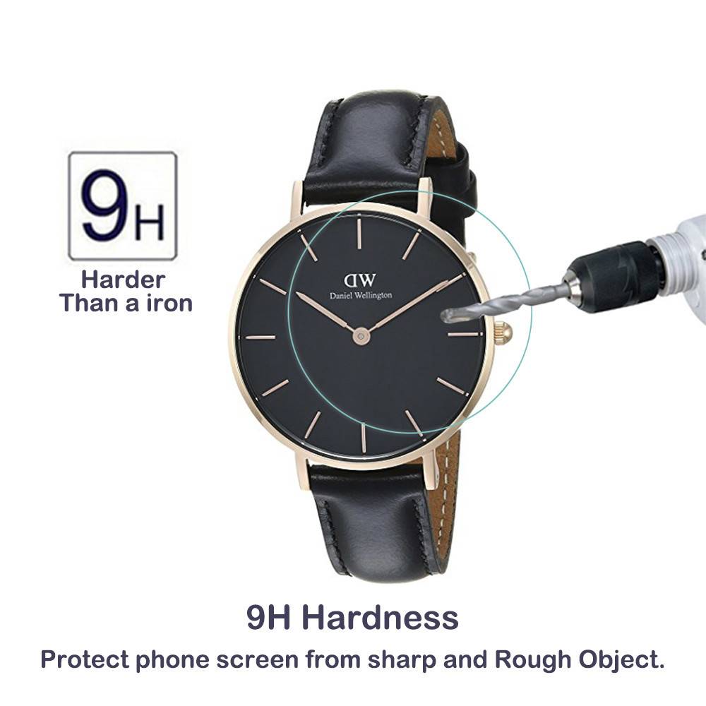 2 Gói Kính Cường Lực Bảo Vệ Màn Hình Đồng Hồ Thông Minh LCD Phim Dành Cho Daniel Wellington DW 26mm 28mm 30mm 32mm 34mm 36mm 38mm 40mm 0.3mm 2.5D 9H Trong Suốt