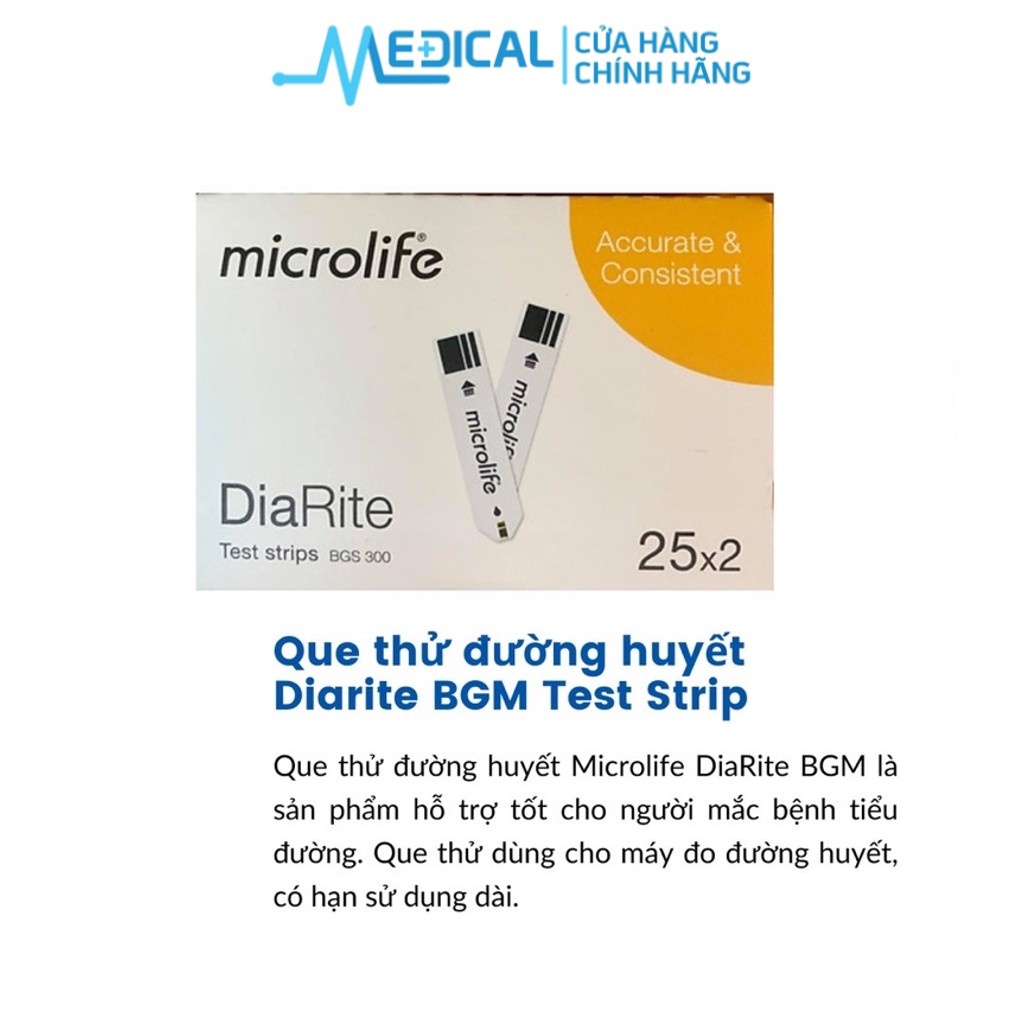 Ảnh Que thử đường huyết MICROLIFE DiaRite Test (50 que) - MEDICAL 2
