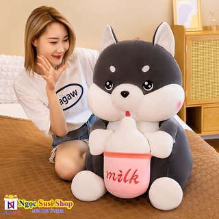 THÚ BÔNG CHÓ ÔM BÌNH SỮA KHỔNG LỒ ÔM NGỦ CAO CẤP