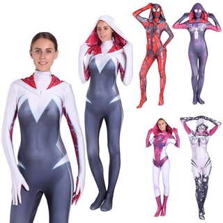 Stacy Spider Gwen Trang Phục Nọc Độc Cosplay Cô Gái Nữ Áo liền quần Halloween Người Nhện