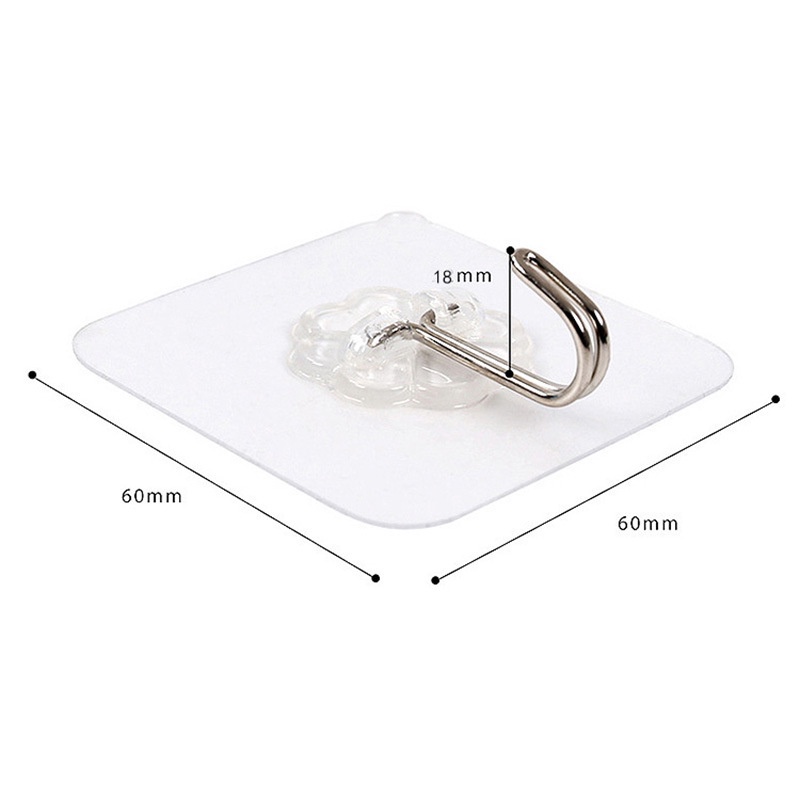 Set 10 móc dán tường trong suốt chịu lực siêu dính treo tường chắc chắn - Kem Shop K153