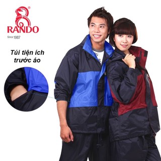 Áo Mưa Bộ RANDO RB2 Vải Dù Cao Cấp, RANDO Chính Hãng, Thời Trang Dành Cho Nam Nữ Đi Phượt, Bền Bỉ Không Thấm Nước