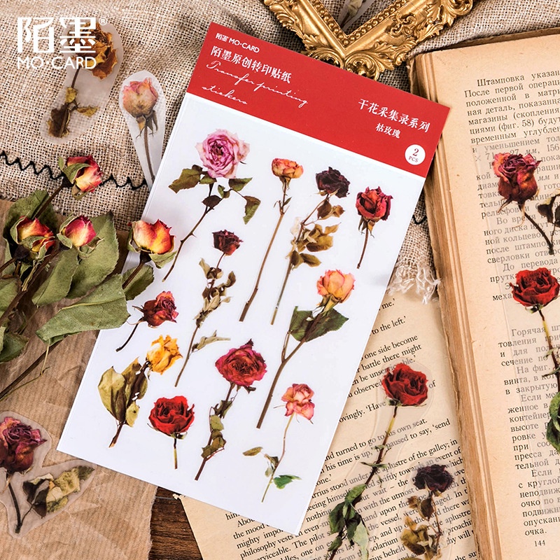 Sticker dán sổ vintage mẫu hoa khô retro HD131-K61 DIY Crafts, Scrapbook, Journal, Diary, Planner.
