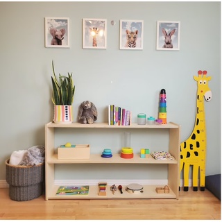 kệ gỗ montessori 3 tầng Đựng Đồ Chơi Cho Bé, Đồ Dùng Trẻ Em, Bỉm Sữa,Sách Vở thích hợp cho trường mầm non tiểu học