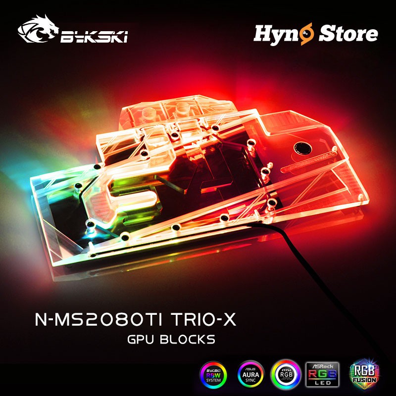 Block VGA Bykski N-MS2080TI TRIO-X MSI 2080Ti Tản nhiệt nước custom ...