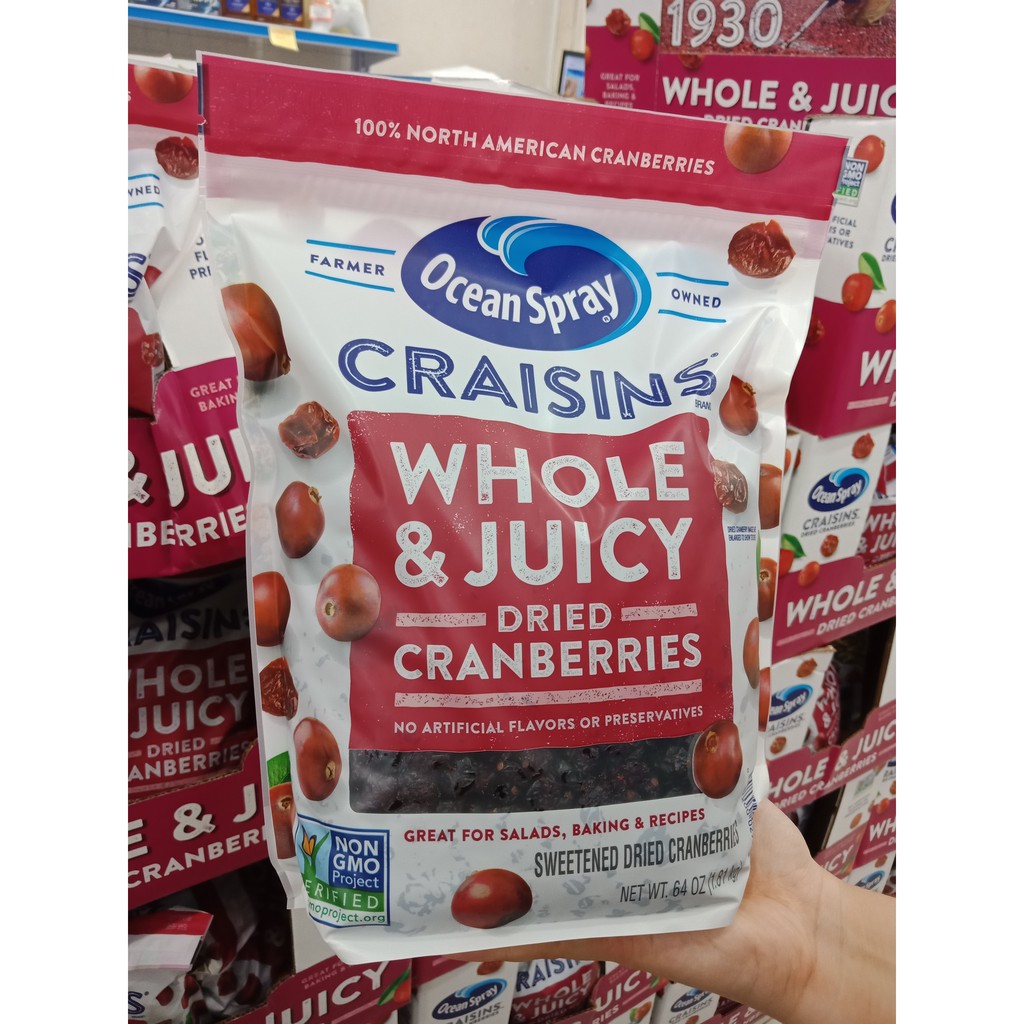 DATE 2024 Nam Việt Quất Craisins Ocean Spray 1.8kg (Trái Đỏ) - Mỹ ...