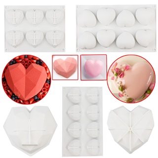 ✿✿✿Khuôn 3D Kim Cương Trái Tim Bằng Silicone Khuôn Làm Bánh Nướng Bánh Xốp Voan Chocolate Mousse✿✿✿