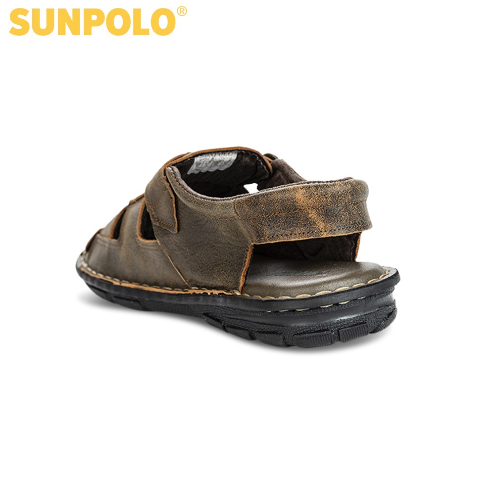 Ảnh Sandals Nam Da Bò Cao Cấp SUNPOLO SDA019 Có Big size 44 45 4