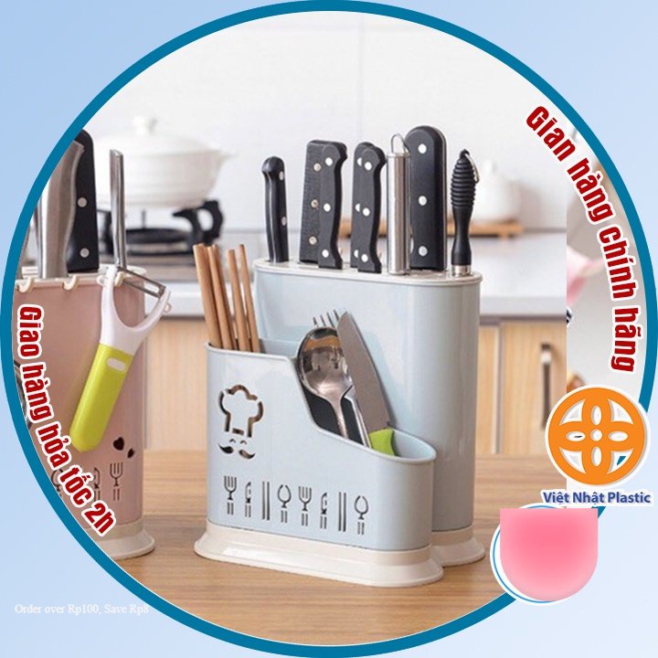 Ống đựng đũa thìa đa năng nhựa Việt Nhật kèm khay cắm dao kéo (MS 2776) - Buôn rẻ 01212