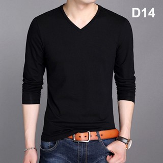 Xả Kho Giá Vốn !! ] Áo Thun Nam Cổ Tim, Cổ Tròn (14 Mẫu) Tay Dài, Trẻ  Trung, Mẫu Mới Nhất | Shopee Việt Nam