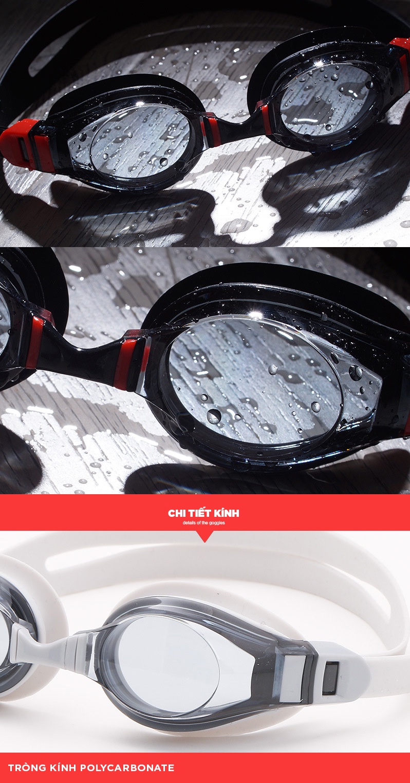 Mô tả Kính Bơi Cận Từ 2 Đến 7 Độ Kính Bơi Người Cận Dây Đeo Êm Ái Chống UV Chông Sương Thời Trang Cleacco SG1670 Boro Sport - 9