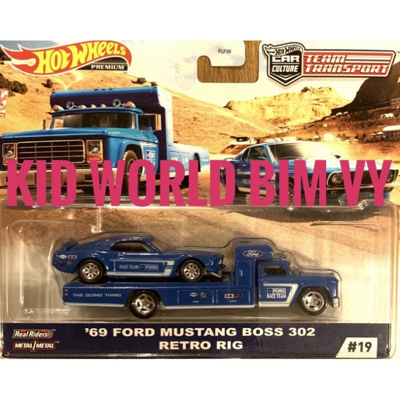 freeship Xe mô hình Hot Wheels Car Culture Team Transport Pack '69