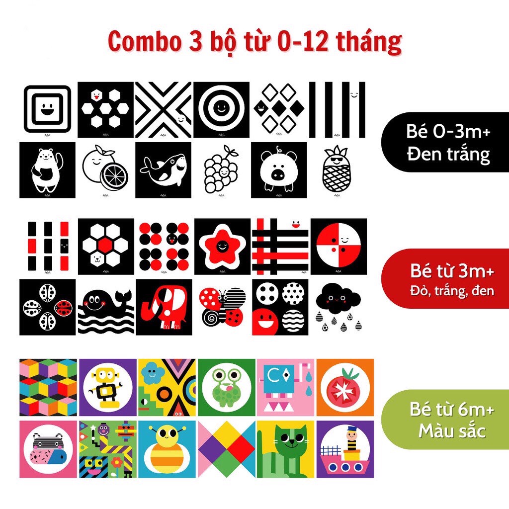 Ảnh Bộ thẻ gấp thị giác cho trẻ sơ sinh từ 0-12 tháng Lalala Baby 1