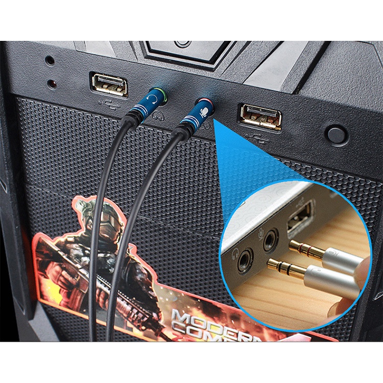Jack Chuyển Đổi Tai Nghe 3.5mm Sang Audio Và Mic - Jack Gộp Tai Nghe và Mic 3.5mm Cho Laptop, Máy Tính PC | BigBuy360 - bigbuy360.vn