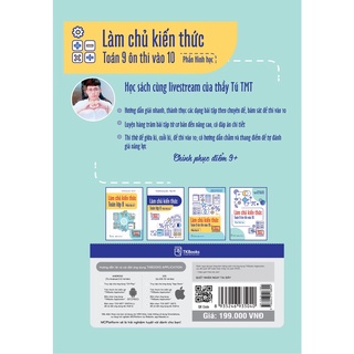 Sách - Combo Làm chủ kiến thức Toán 9 ôn thi vào 10 (Đại số và Hình học) - Học live cùng thầy TMT
