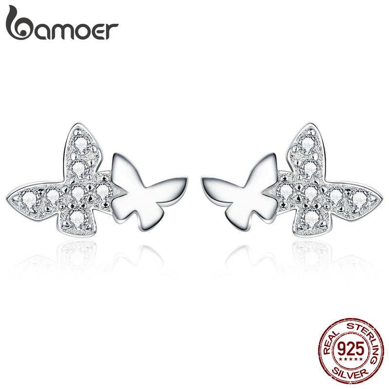 Bamoer Bông Tai Bạc 925 Hình Bươm Bướm Thời Trang Cho Cặp Đôi bse236