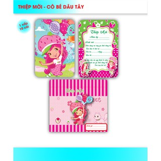 THIỆP MỜI SINH NHẬT DÂU TÂY - SET 10 THIỆP 16K