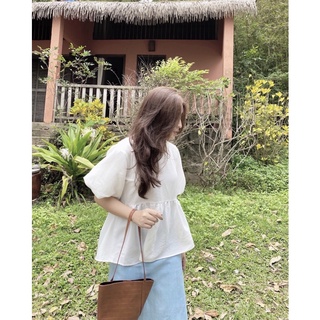 Áo baby cổ vuông tay phồng Ma Vie - Bunny top