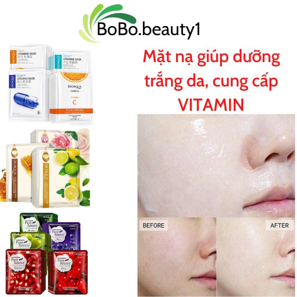 Combo 50 Mix nhiều loại (TẶNG 5 MẶT NẠ HOẶC BÂNG ĐÔ) mặt nạ giấy dưỡng trắng cấp ẩm se khít lô chân lông giảm mụn
