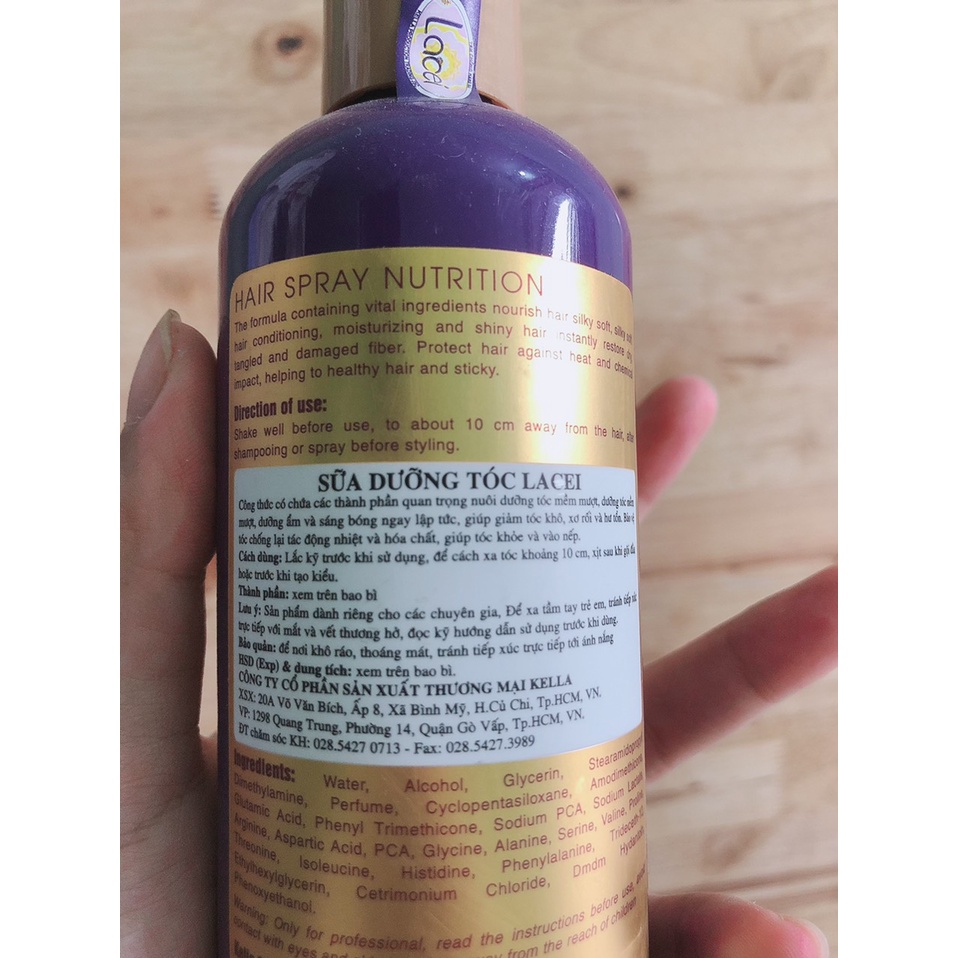 XỊT DƯỠNG TÓC LACEI TÍM MÙI THƠM LÂU DÀNH CHO TÓC KHÔ XƠ 200ML