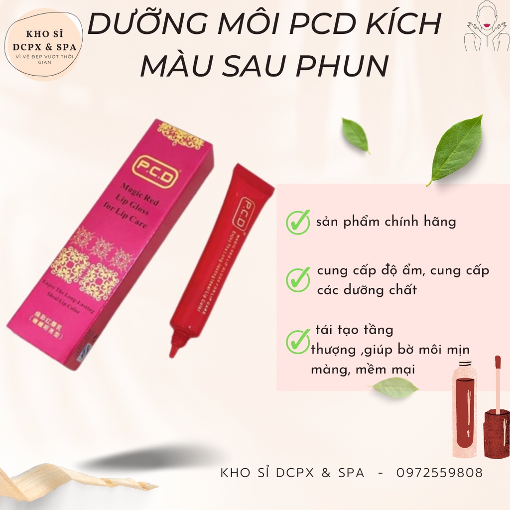 Dưỡng Môi Kích Màu PCD, Dưỡng Ẩm Chống Thâm Loang Sau Xăm