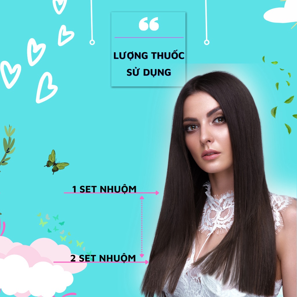 thuốc nhuộm tóc . nhuộm tóc màu nâu hồng đào , thuốc nhuộm tóc không tẩy [ tặng kèm oxy trợ dưỡng và bao tay ]