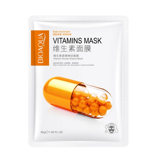 Mặt nạ Vitamin Mask Bioaqua Cấp ẩm Se khít Lỗ chân lông Giảm thâm Kiềm dầu