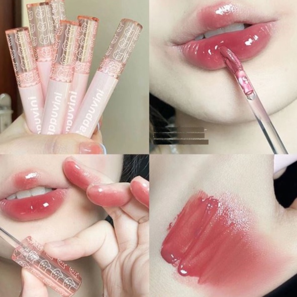 Son kem bóng CAPPUVINI gấu hồng Bubbly Bear Lip Glaze căng bóng mềm mịn
