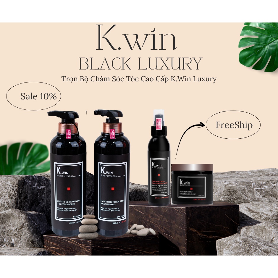 Kem ủ tóc phục hồi hư tổn hấp tóc argan siêu mềm mượt tóc khô xơ uốn nhuộm duỗi K.win luxury smoothing and shiny 500ml