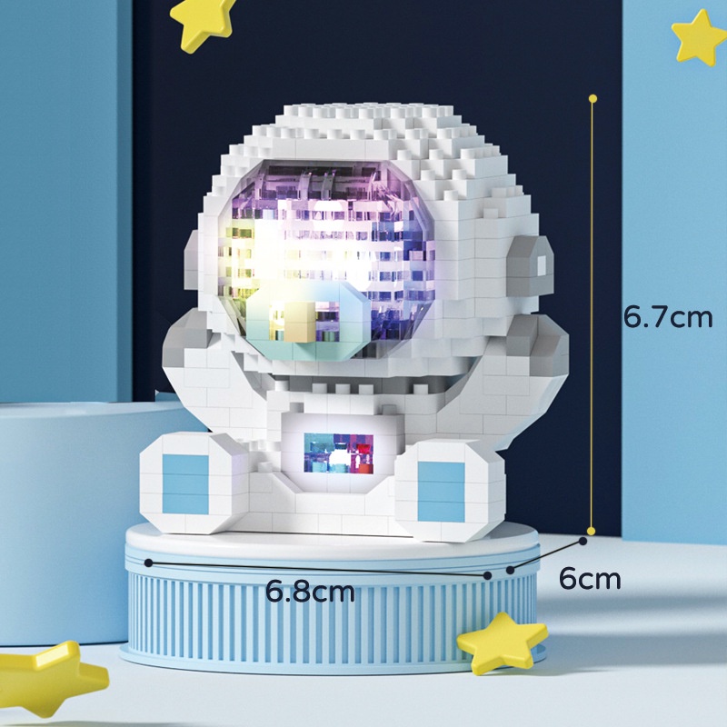 Mô hình lắp ráp phi hành gia mini phát sáng, Đồ chơi lắp ráp